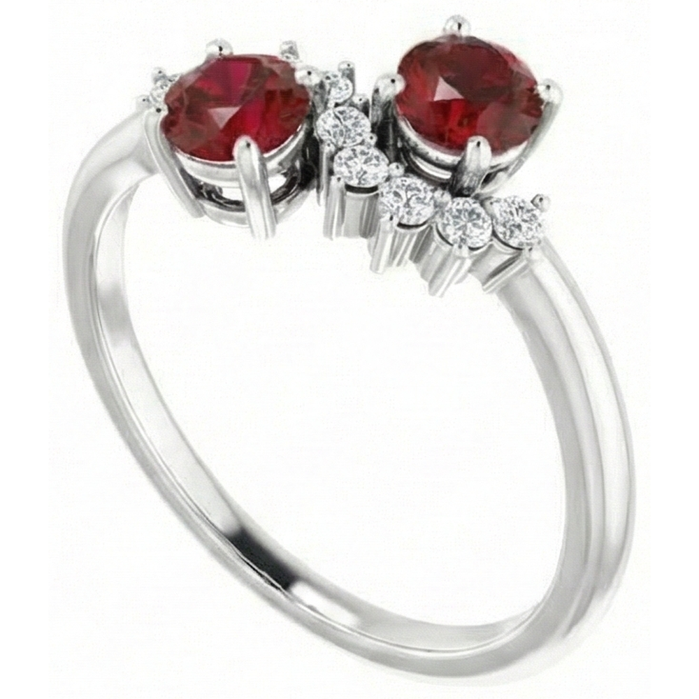 natural round ruby 2.40ct ring side angle