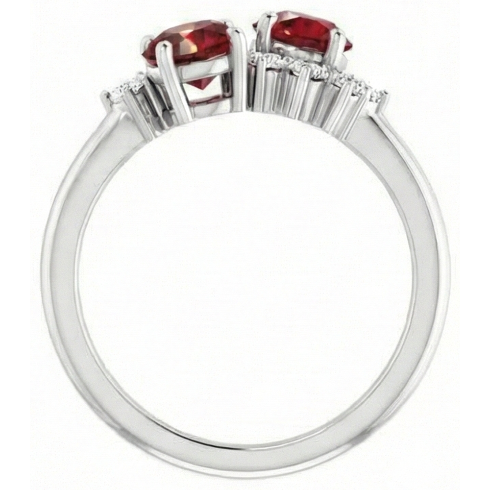 natural round ruby 2.40ct ring close up detail