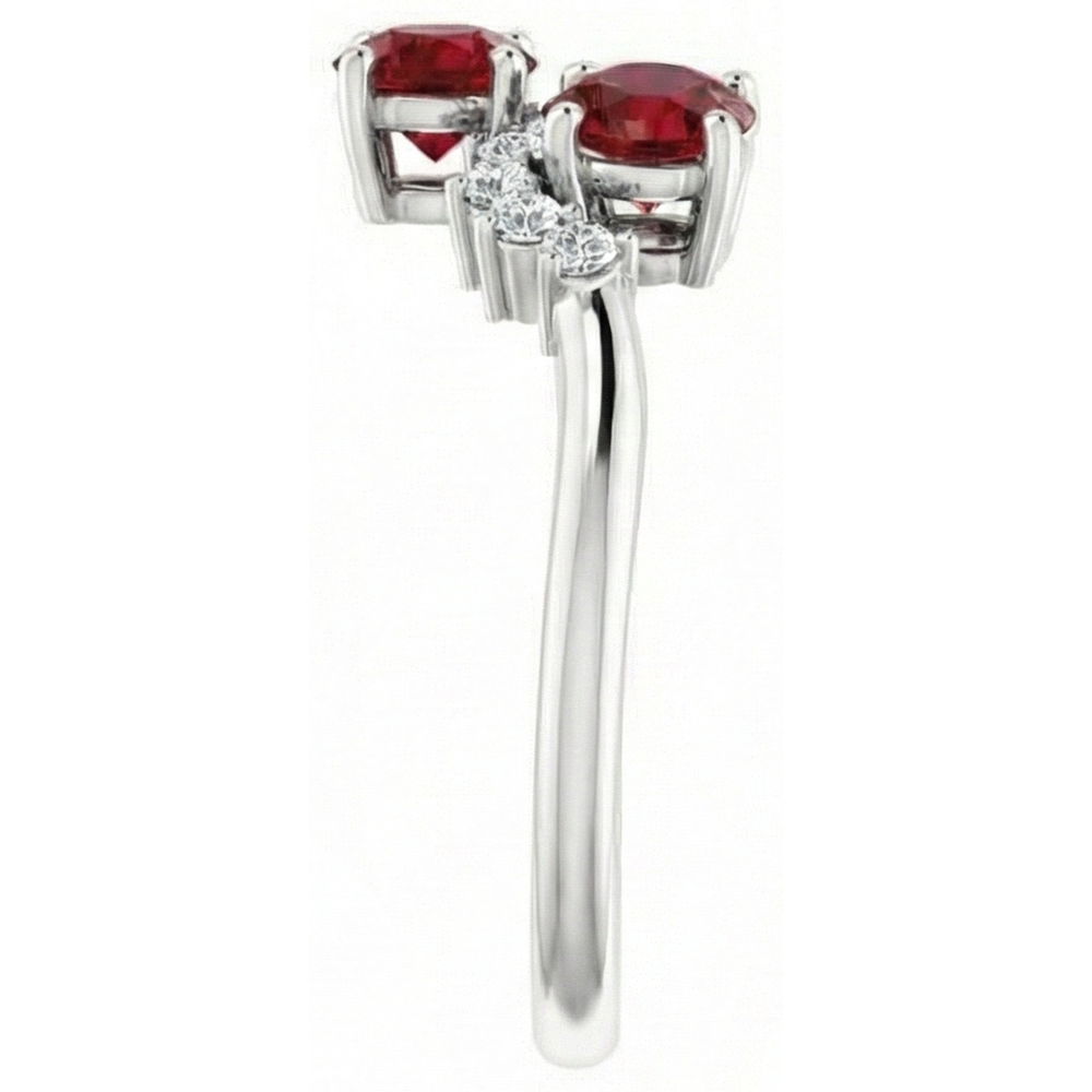 natural round ruby 2.40ct ring top view