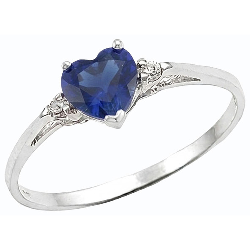 Round Natural Earth Mined Diamond ( Not Lab Grown ) Three Stone Ring Heart Sri Lankan Sapphire 1.75 Carats