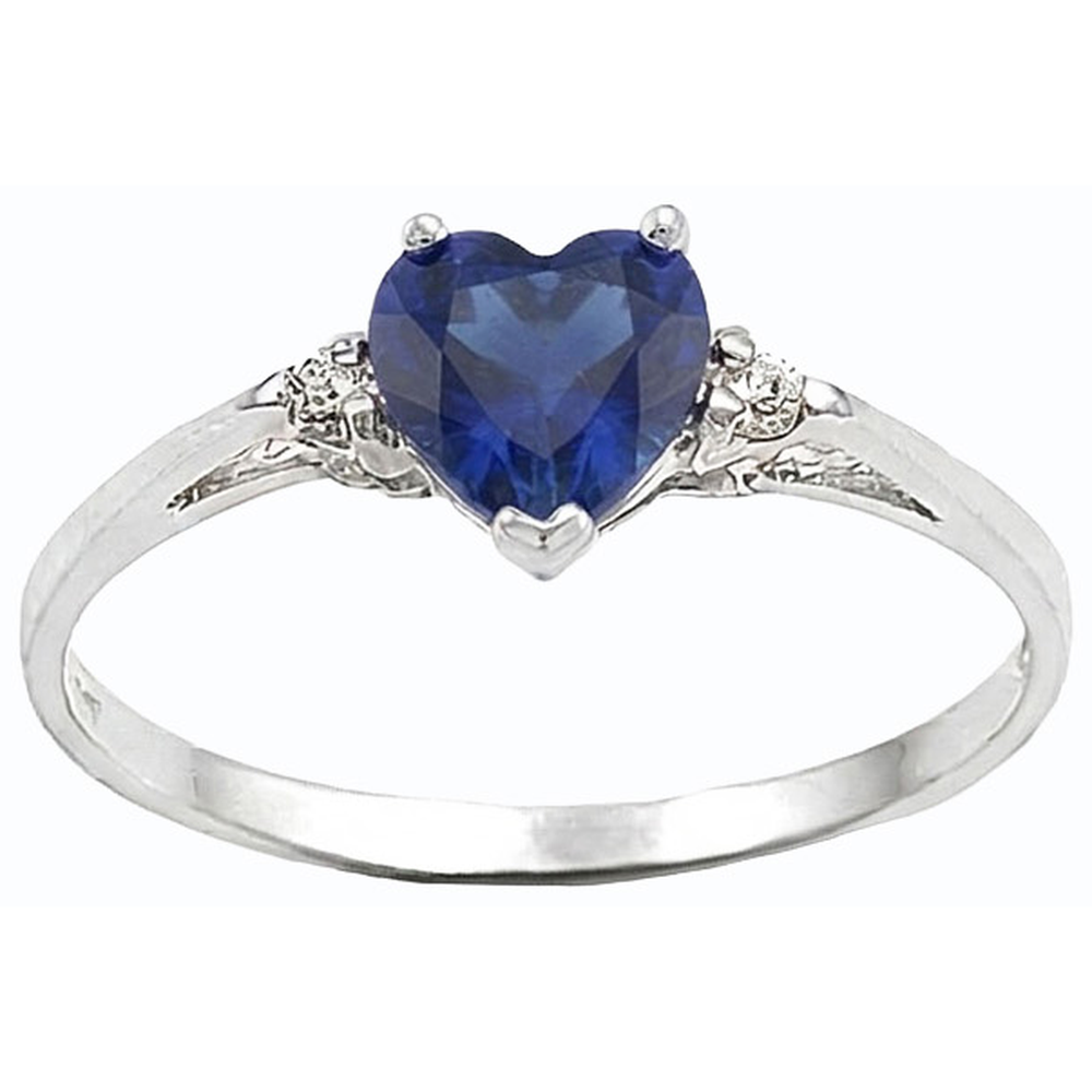 Round Natural Earth Mined Diamond ( Not Lab Grown ) Three Stone Ring Heart Sri Lankan Sapphire 1.75 Carats