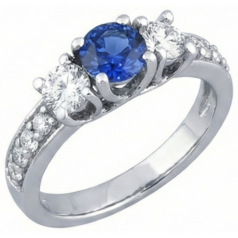 natural round sapphire 2.50ct ring side angle