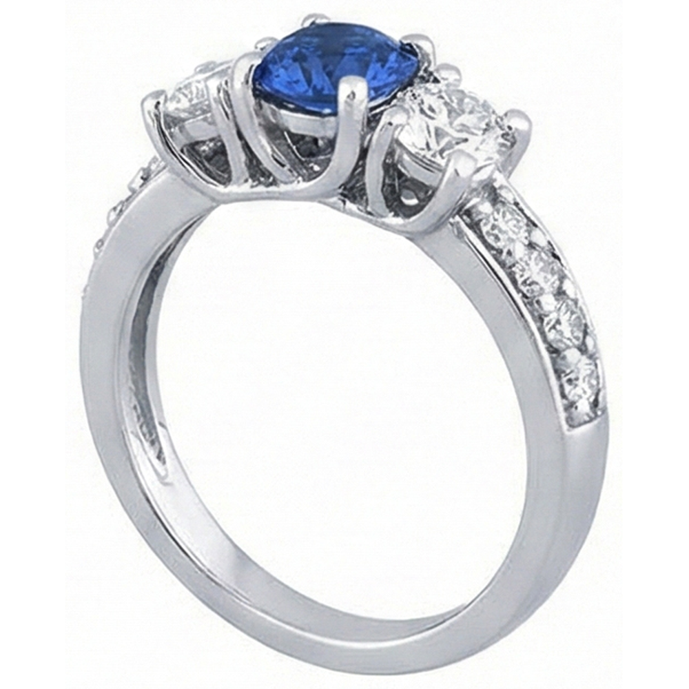 natural round sapphire 2.50ct ring top view