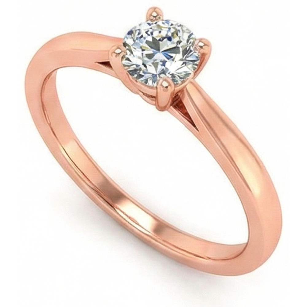 natural round diamond 0.75ct ring close up detail