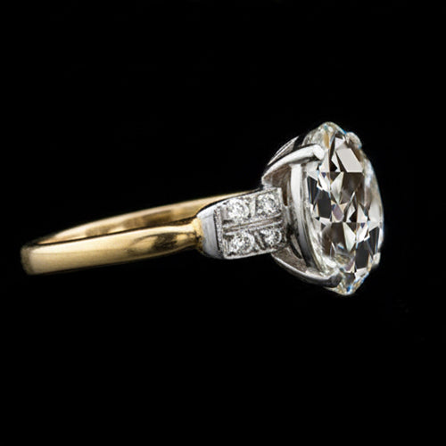 natural round diamond 5ct ring side angle