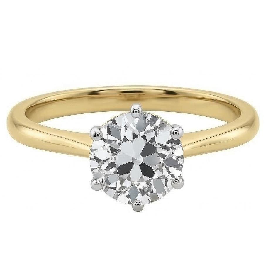 natural round diamond 1.50ct ring side angle