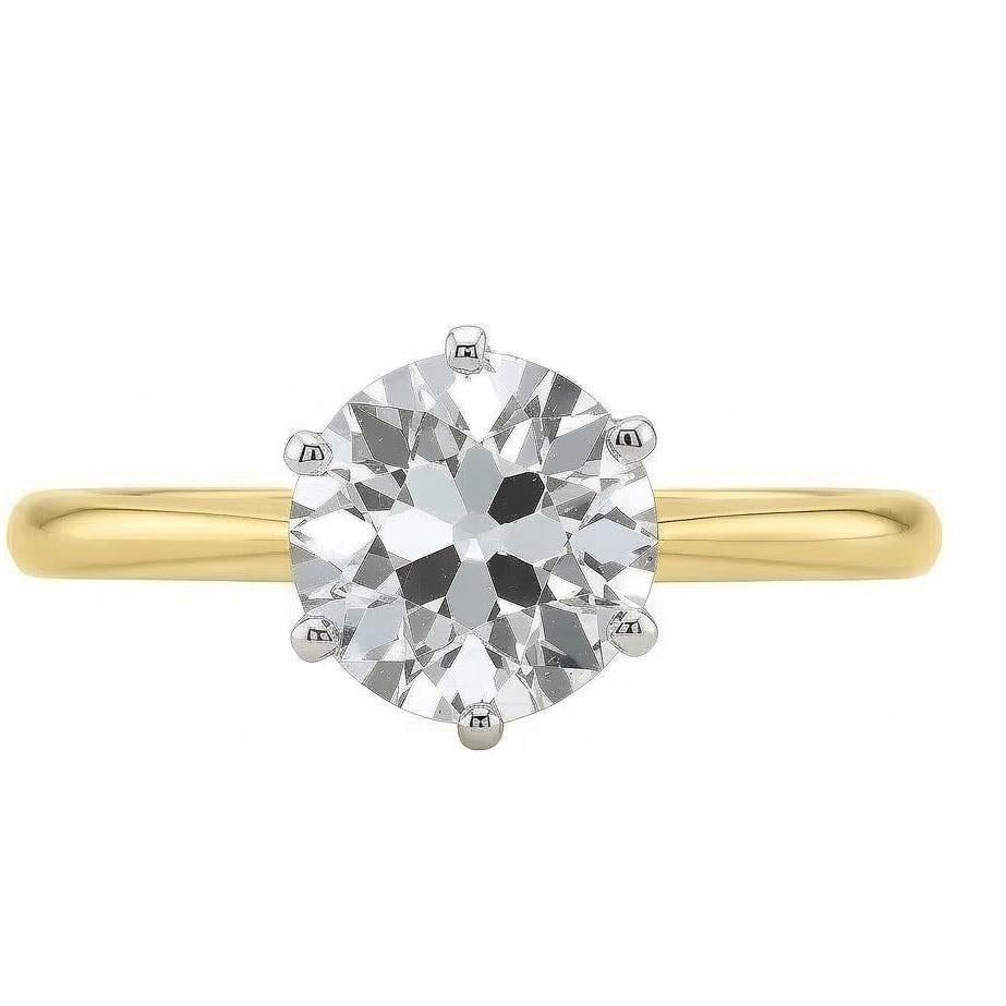 natural round diamond 1.50ct ring top view