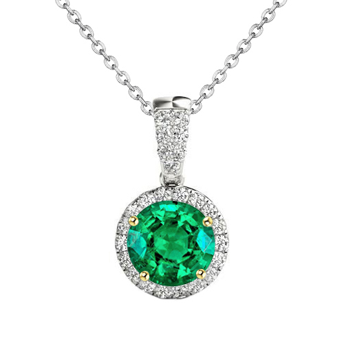Luxury Emerald Stone Pendant Necklace 1.50 ct – main view