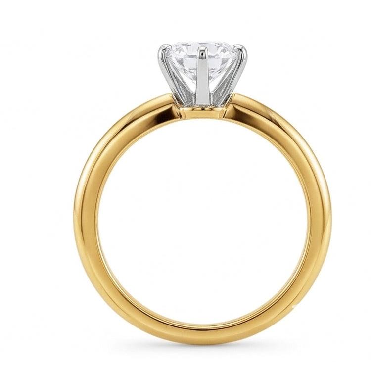 Round Real Natural Earth Mined Diamond 3.52 Ct. Solitaire Ring Two Tone Jewelry