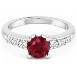 Natural Ruby Ring 1.50ct - White Gold 14K