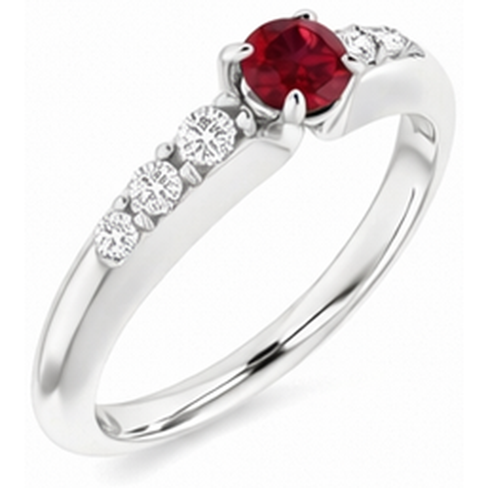 natural round ruby 1.50ct ring side angle