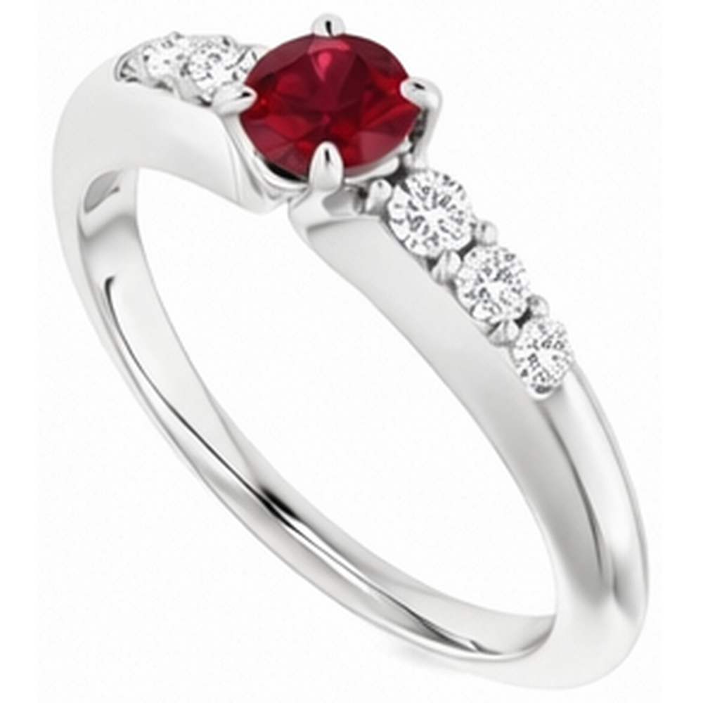 natural round ruby 1.50ct ring close up detail