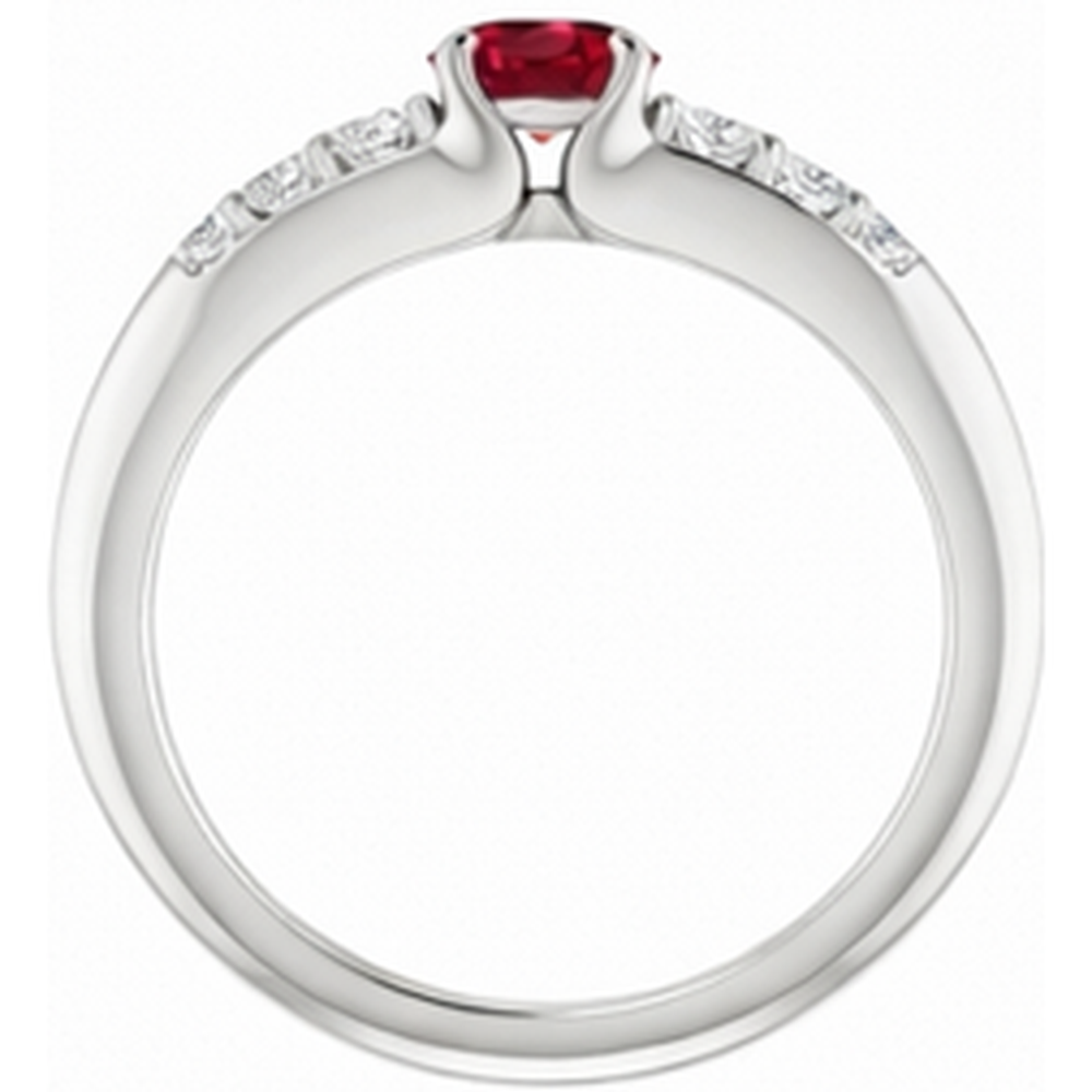 natural round ruby 1.50ct ring top view
