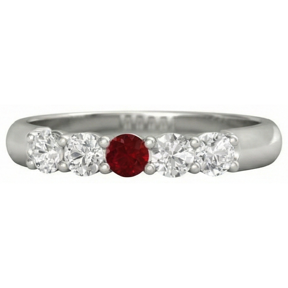 natural round ruby 1.50ct ring top view