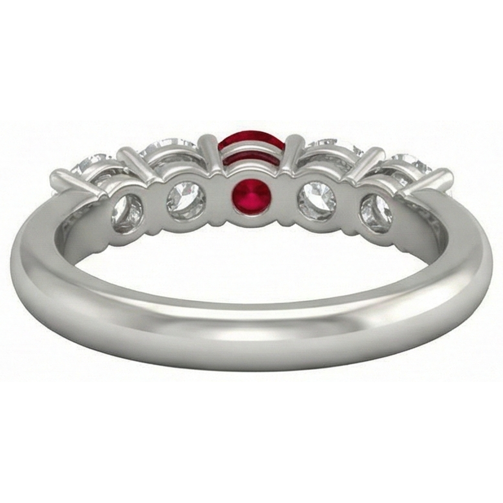 natural round ruby 1.50ct ring with diamond accents