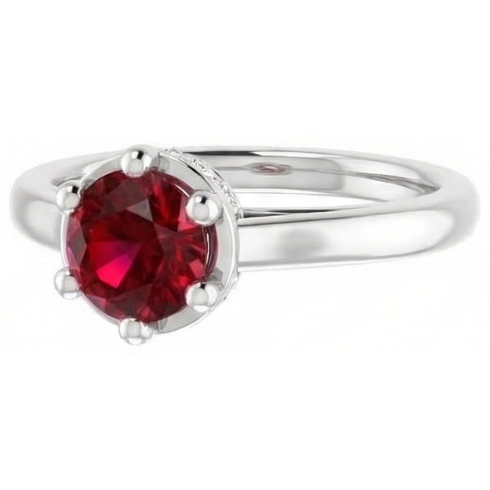 natural round ruby 1.25ct ring with diamond accents