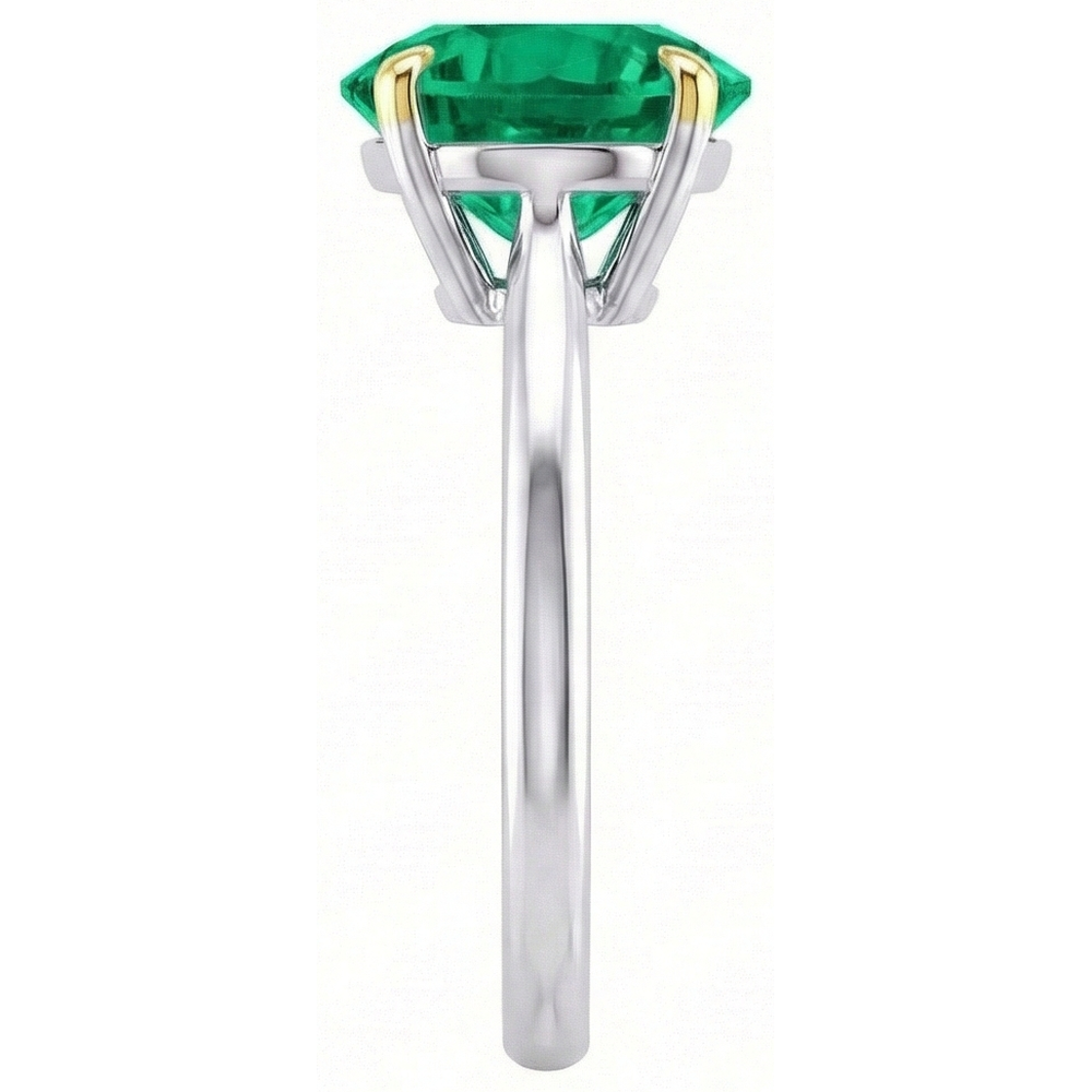 Handmade Emerald Gemstone Ring 4 ct – profile view