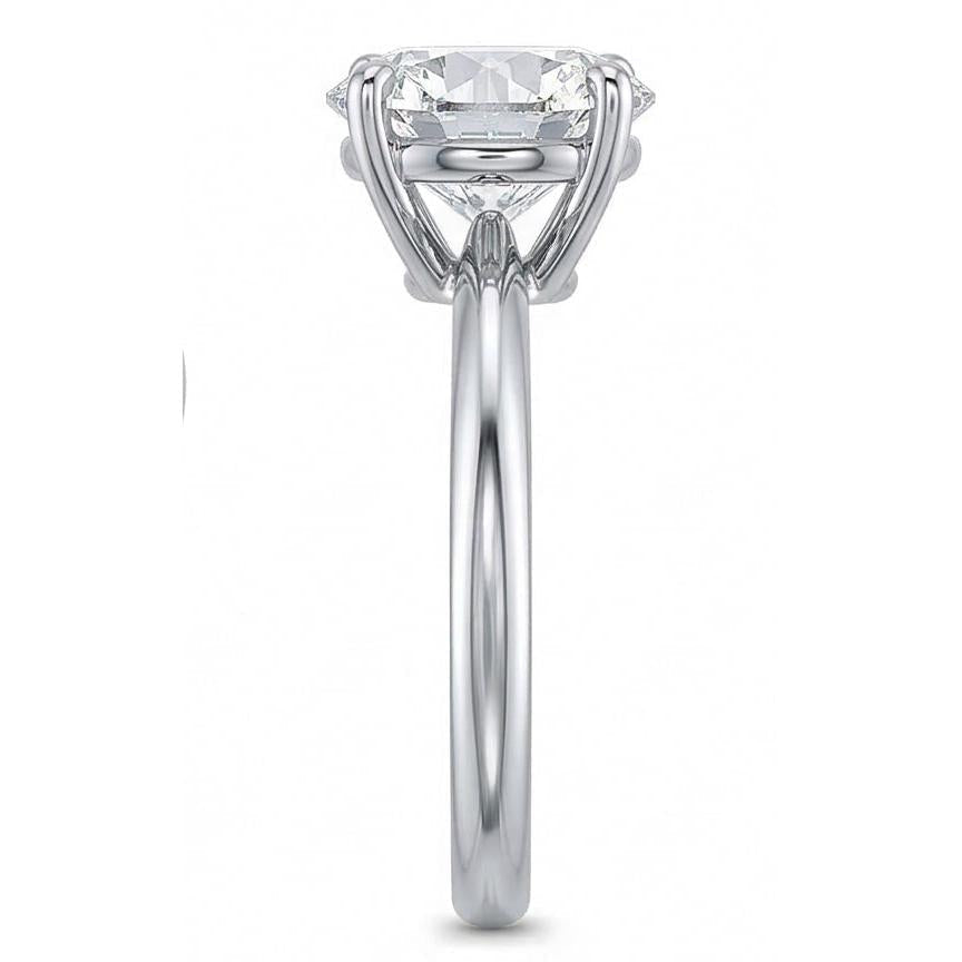 Round Solitaire 2 Carats Natural Earth Mined Diamond Engagement Ring White Gold 14K