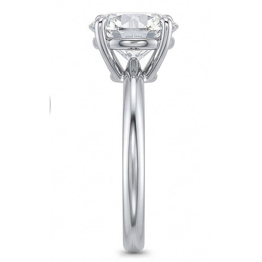 Round Solitaire 2 Carats Natural Earth Mined Diamond ( Not Lab Grown ) Engagement Ring White Gold 14K