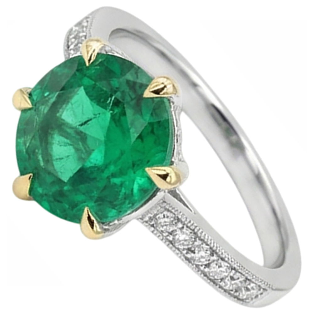 Authentic Emerald Precious Stone Ring – profile view