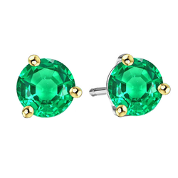 GIA Certified Gemstone Earring – Colombian Emerald 4 ct Two-Tone