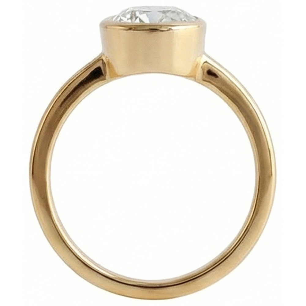 Round Solitaire Old Mine Cut Real Natural Earth Mined Diamond ( Not Lab Grown ) Ring Bezel Set 1.50 Carats
