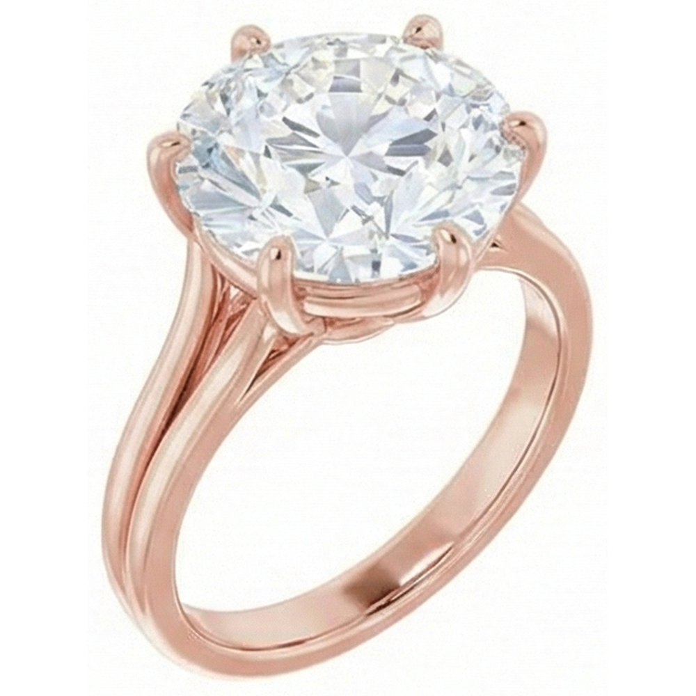 Round Solitaire Old Miner Natural Real Diamond ( Not Lab Grown ) Ring 6 Prong Set 6.50 Carats