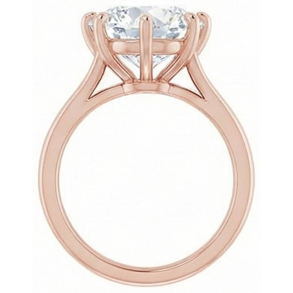 Round Solitaire Old Miner Natural Real Diamond ( Not Lab Grown ) Ring 6 Prong Set 6.50 Carats