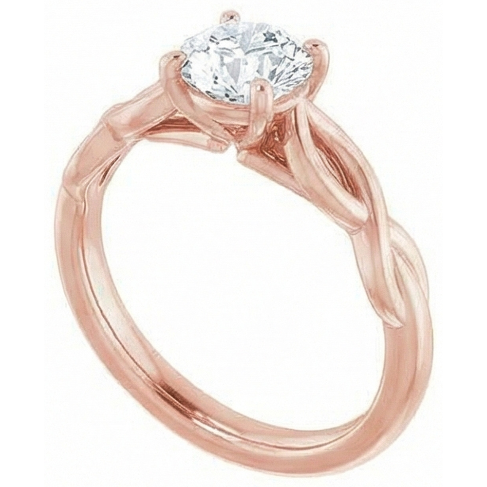 Round Solitaire Ring Real Old Cut Natural Earth Mined Diamond ( Not Lab Grown ) Prong Set 2 Carats Infinity Style