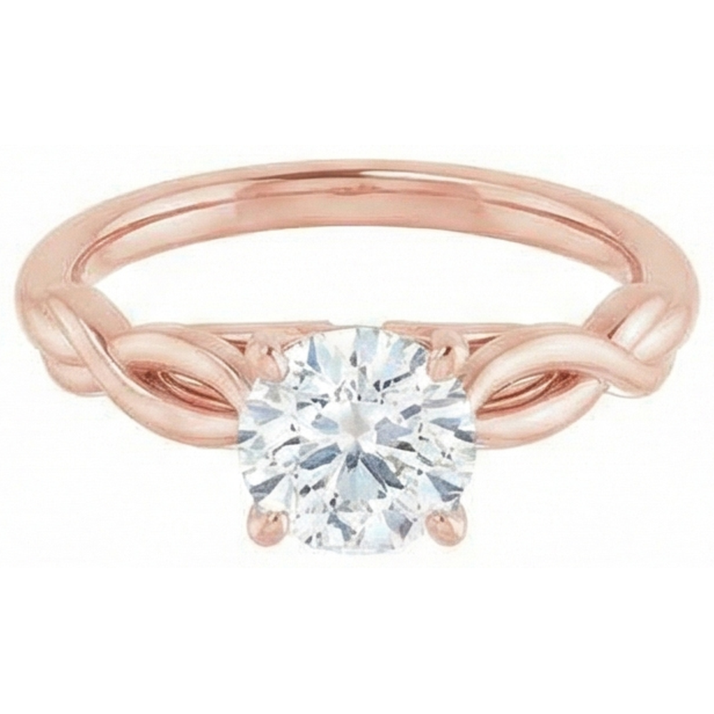 Round Solitaire Ring Real Old Cut Natural Earth Mined Diamond ( Not Lab Grown ) Prong Set 2 Carats Infinity Style