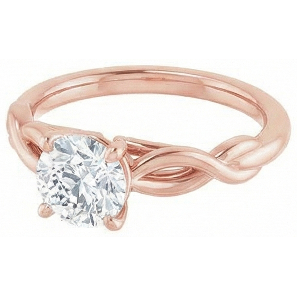 Round Solitaire Ring Real Old Cut Natural Earth Mined Diamond ( Not Lab Grown ) Prong Set 2 Carats Infinity Style