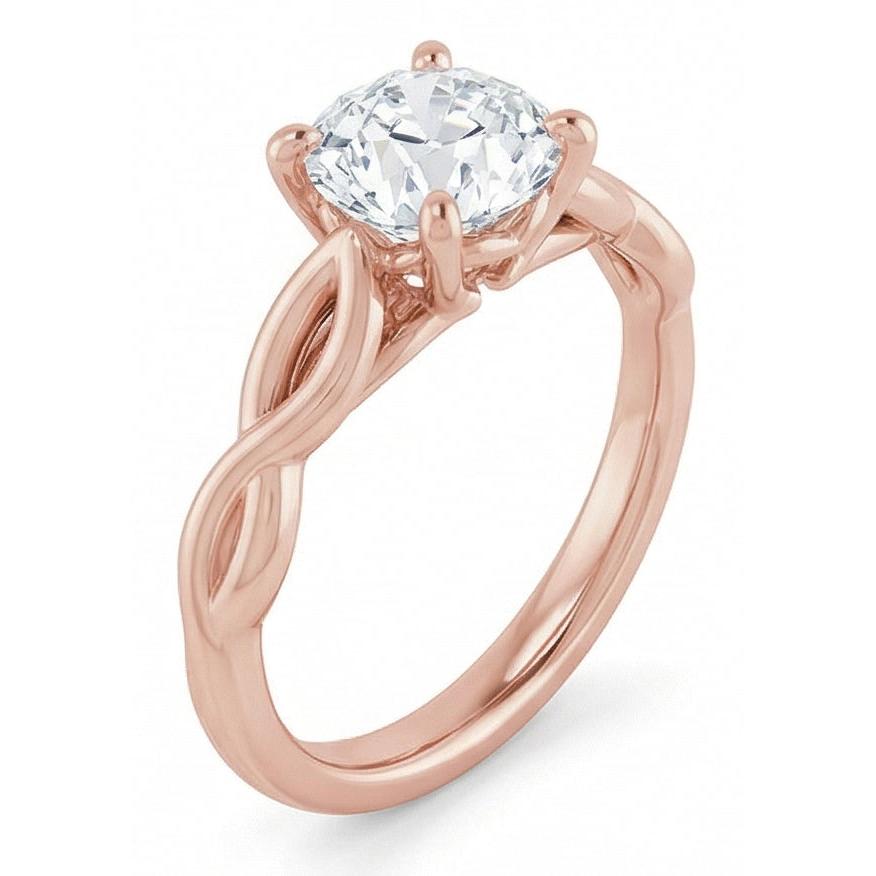 natural round diamond 2ct ring top view