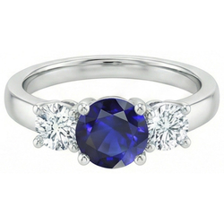 Natural Sapphire Ring 1.75ct - White Gold 14K