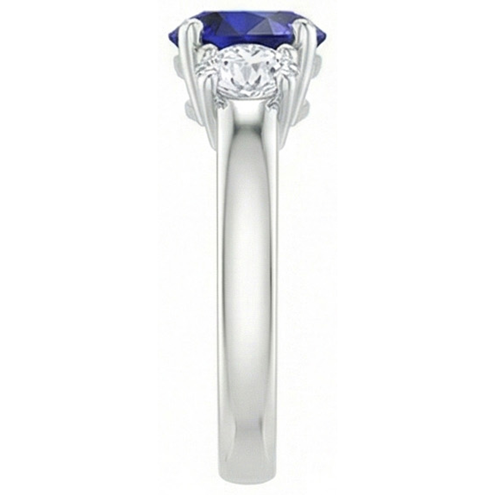 natural round sapphire 1.75ct ring top view