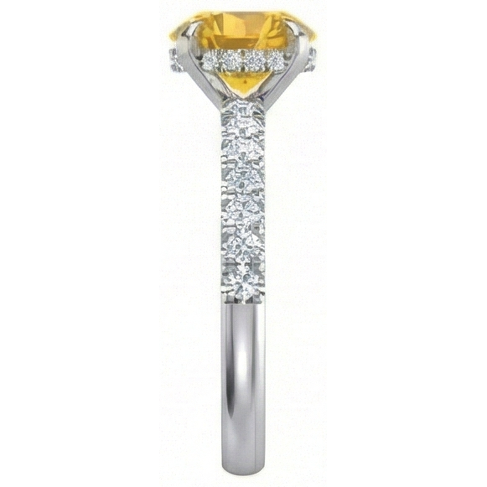 natural round sapphire 3.50ct ring with diamond accents