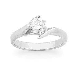 Round 1.50 Carat Solitaire Genuine Diamond Engagement Ring White Gold 14K