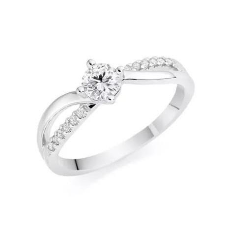 Round 1.60 Carats Real Diamond Engagement Ring Twisted Shank White Gold