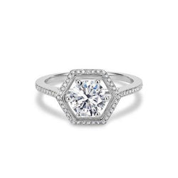 Round 2.56 Carats Real Natural Earth Mined Diamond Engagement Ring Halo