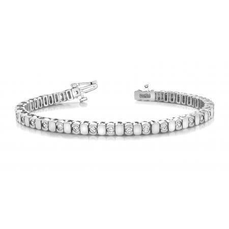 Round 4.50 Ct Gorgeous Real Diamond Women Tennis Bracelet White Gold 14K - Tennis Bracelet-harrychadent.ca