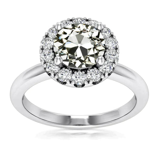 Round 4 Carat Halo Genuine Diamond Ring