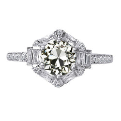 Sparkling Antique Cushion Fine Diamond Halo Ring – 1.50 ct 14K