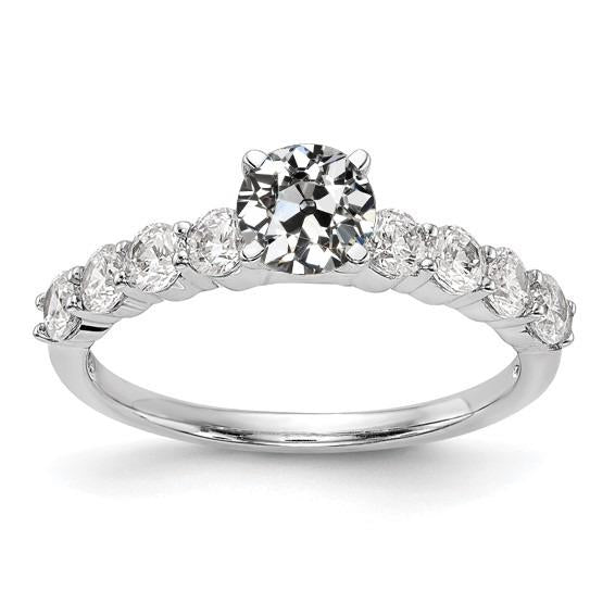 Round Anniversary Ring Old European Genuine Diamond Prong Set 3 Carats