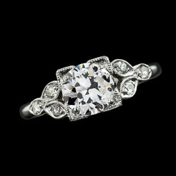 Round Anniversary Ring Old Mine Cut Real Natural Earth Mined Diamonds Split Shank 3 Carats