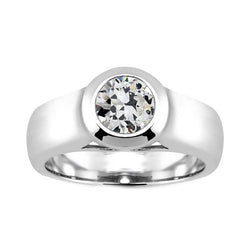 Genuine Diamond Solitaire Engagement Ring 2 ct – 14K White Gold