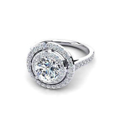 Round Brilliant Cut 2.06 Carats Sparkling Genuine Diamonds Ring White Gold