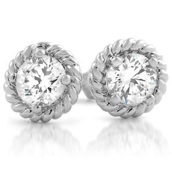 Round Brilliant Cut 2.50 Ct. Genuine Diamond Stud Earring Fine Gold Jewelry