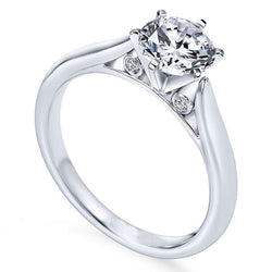 Round Brilliant Cut 2 Carat Genuine Diamond Engagement Ring