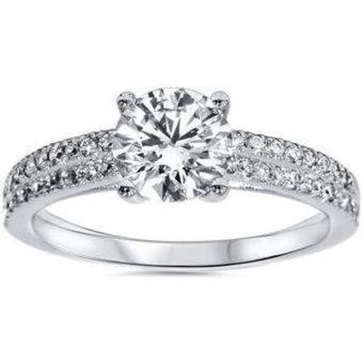 Round Brilliant Cut 3.20 Ct. Natural Diamond Engagement Ring 14K Gold