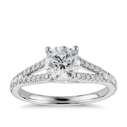 Round Brilliant Cut 3.25 Carats Gorgeous Real Natural Earth Mined Diamond Split Shank Ring