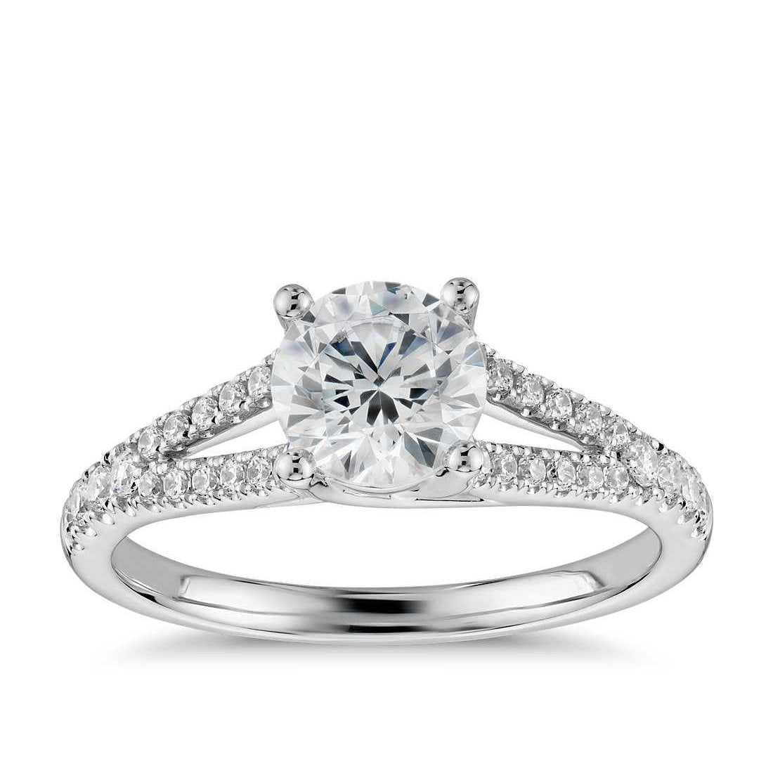 Round Brilliant Cut 3.25 Carats Gorgeous Real Diamond Split Shank Ring - Solitaire Ring with Accents-harrychadent.ca